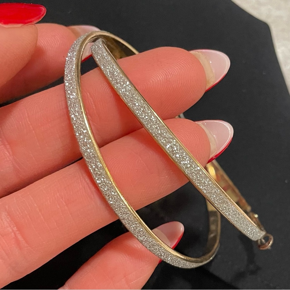 Gold sparkle hoop earrings